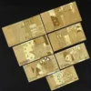 Set 7 bancnote Euro - placate cu aur de 24