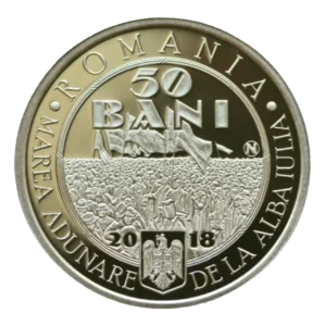 Moneda 50 Bani - 100 ani de la Marea Unire