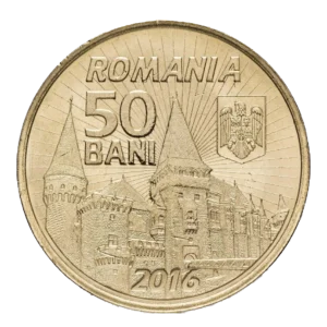Moneda 50 Bani Iancu de Hunedoara